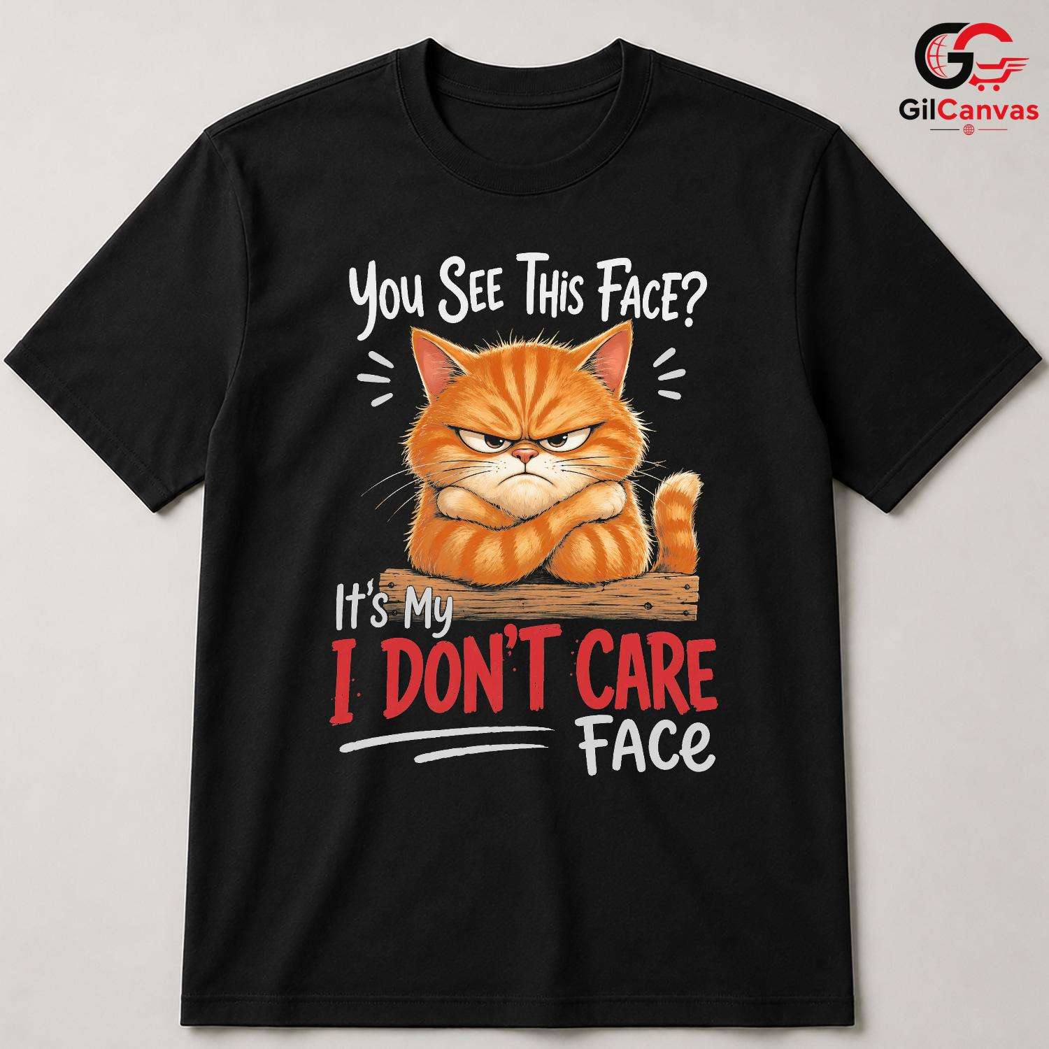 I Dont Care Grumpy Cat T-Shirt Sarcastic Everyday Humor Unisex Feline Lover Tee