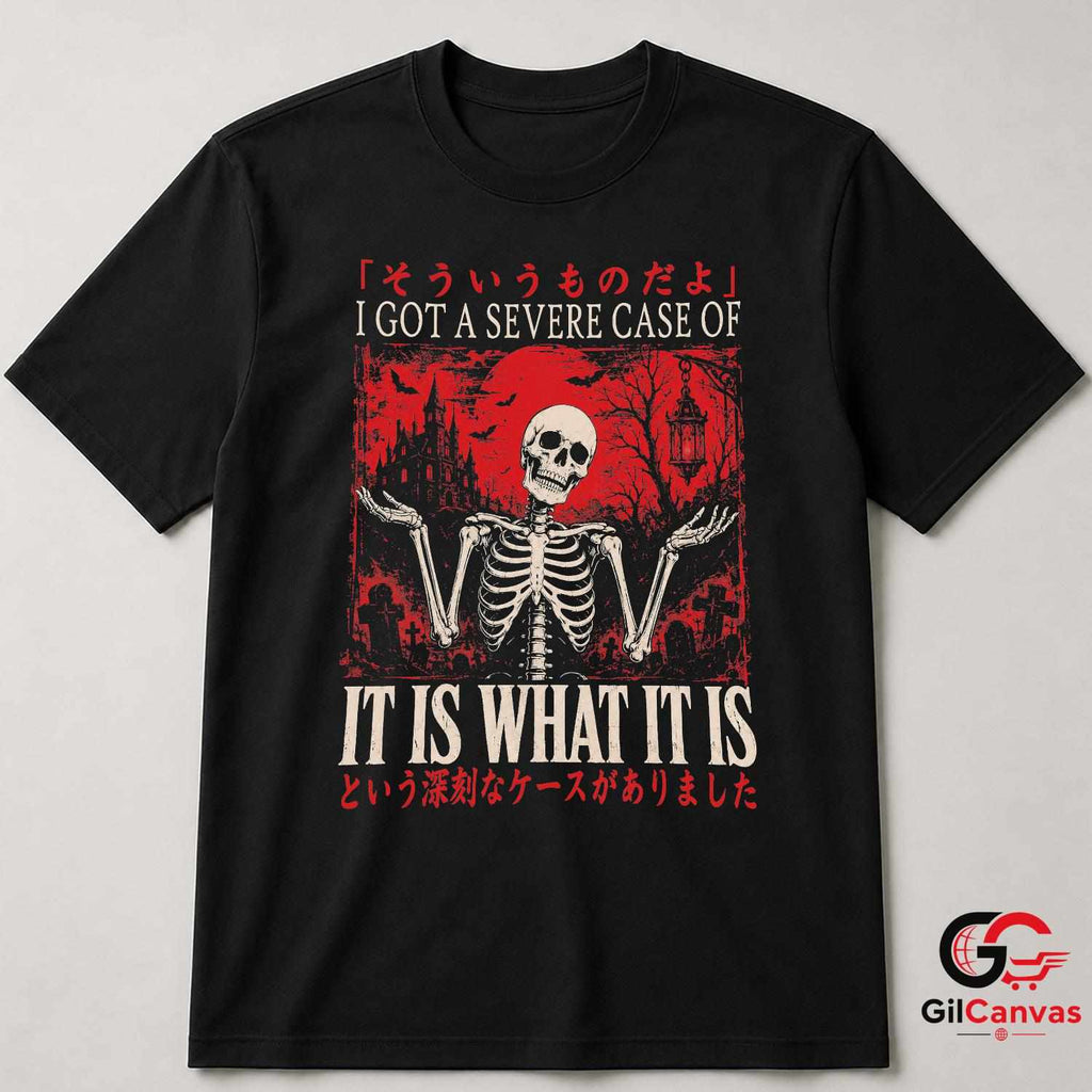 It Is What It Is Skeleton Tee Spooky Gothic Graveyard Unisex Halloween Apparel