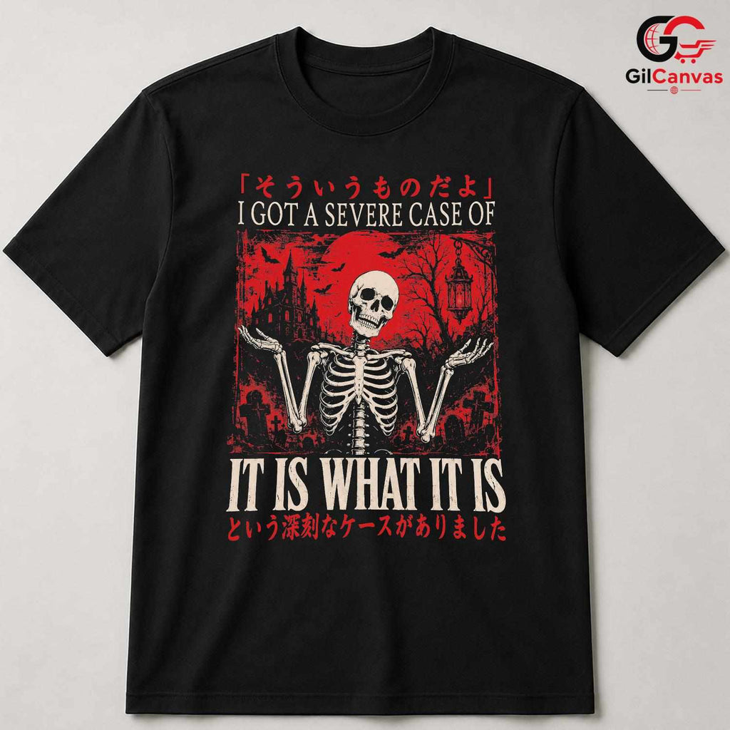 It Is What It Is Skeleton Tee Spooky Gothic Graveyard Unisex Halloween Apparel