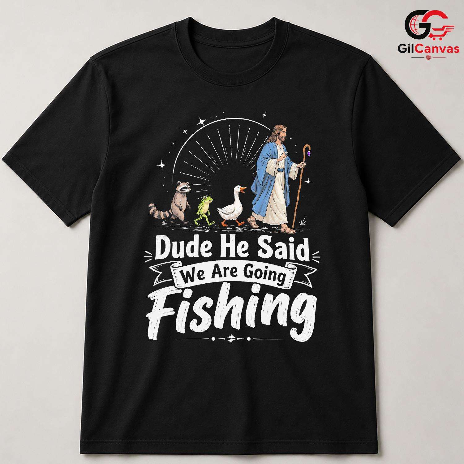 Jesus Fishing Adventure T-Shirt Outdoor Christian Gift Unisex Graphic Apparel