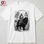 Knight Black Cat T-Shirt Unisex Fantasy Art Adventure Lover Graphic Fun Tee