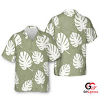 Leaf Print Tee Hawaiian Shirt For Summer Parties Unisex Tropical Casual Wear