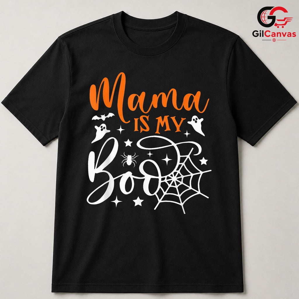 Mama Is My Boo Spooky Tee Shirt Unisex Fun Halloween Family Celebration Gift