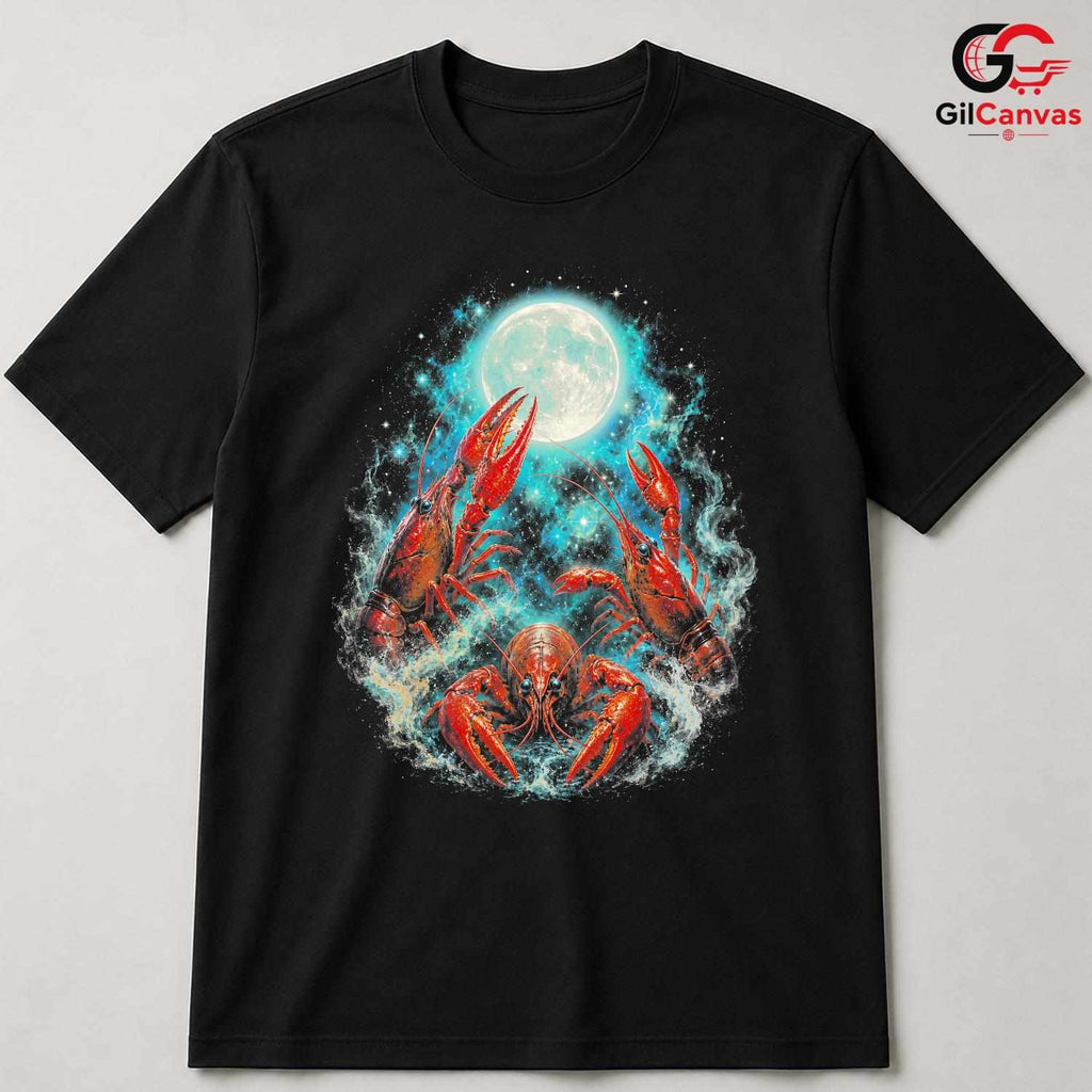 Moonlight Lobster Sea T-Shirt Unique Ocean Lover Unisex Graphic Apparel Tee
