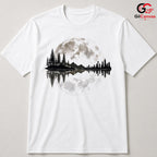 Moonlit City Forest Skyline T-Shirt Scenic Night Sky Unisex Graphic Apparel Tee