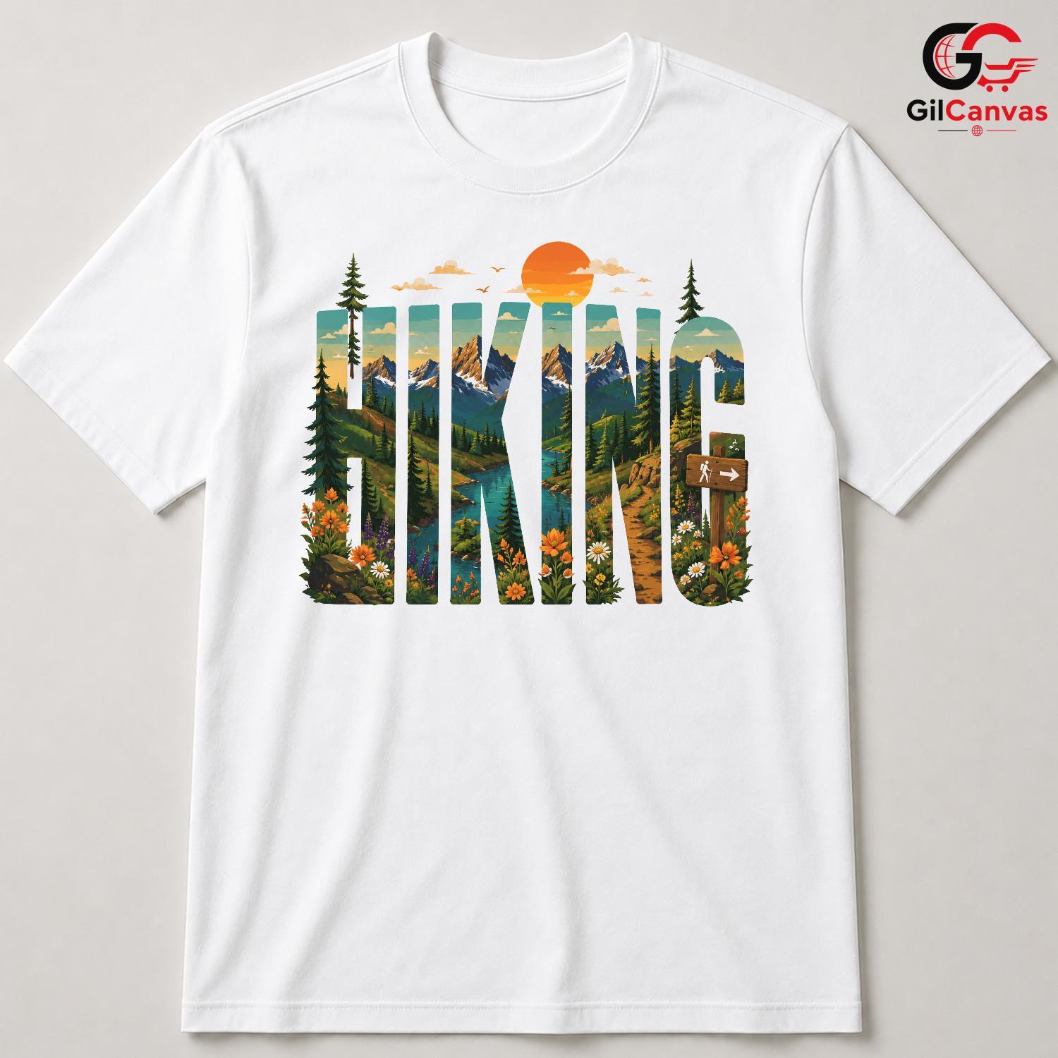 Mountain Hiking Graphic Tee Outdoor Activity Adventure Wear Unisex Gift Idea