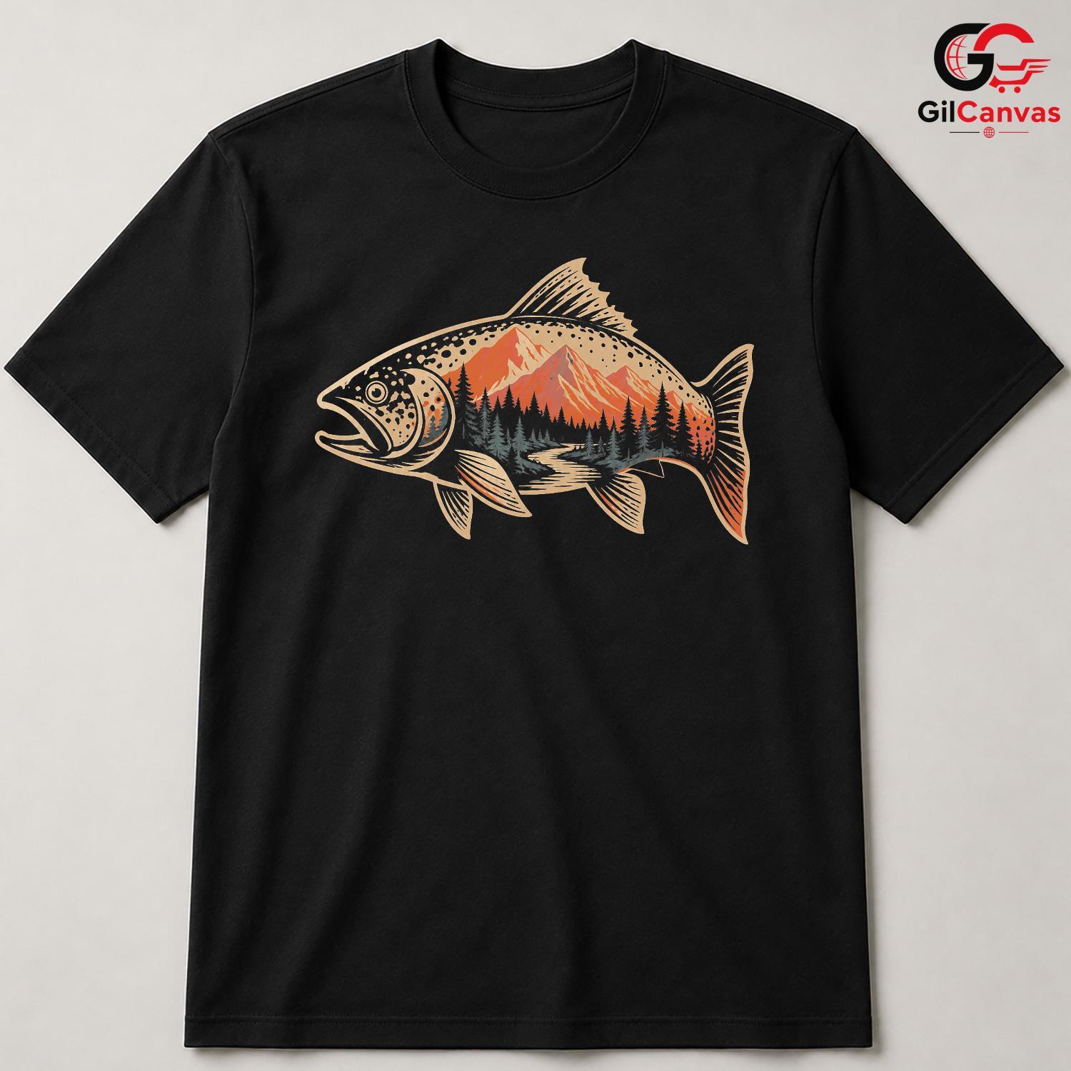 Mountain Trout Fishing Shirt Outdoor Enthusiast Perfect Gear Unisex Apparel