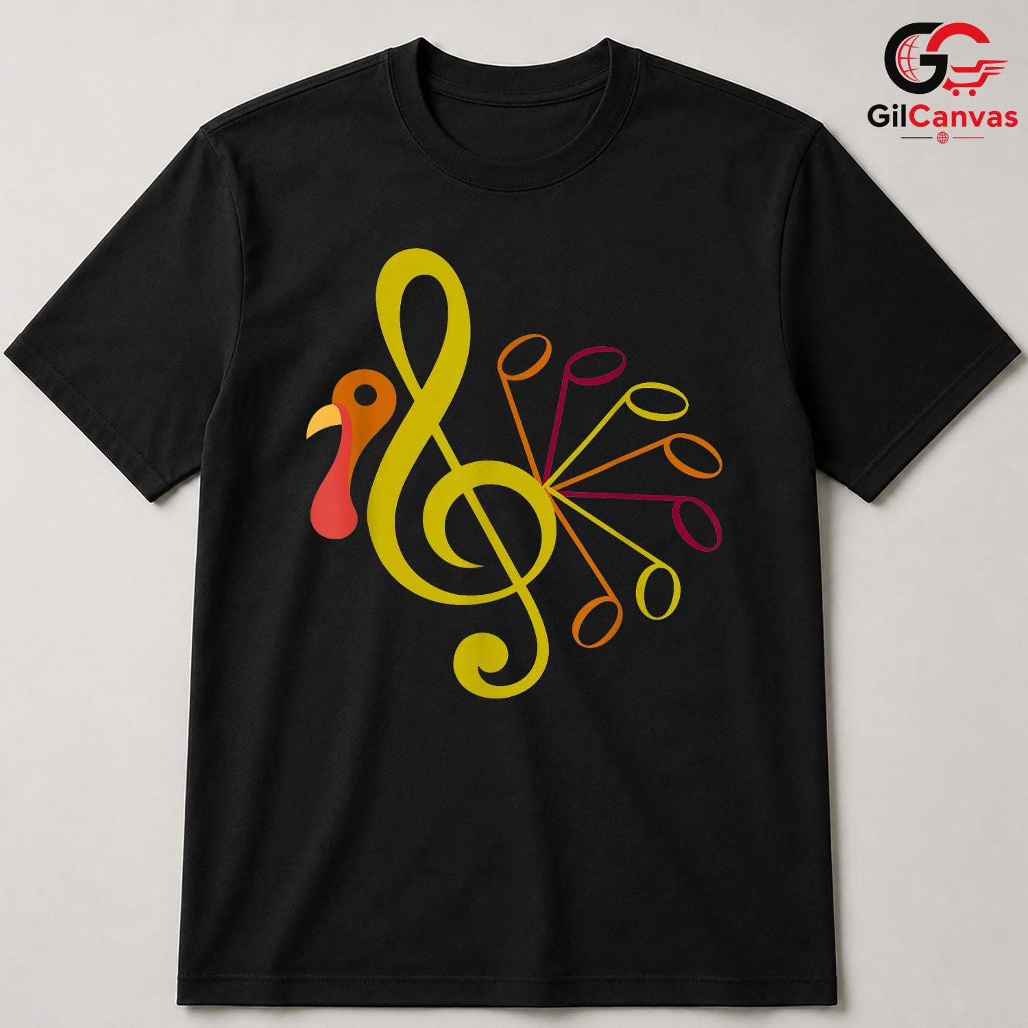 Music Note Turkey Fall T-Shirt Unisex Thanksgiving Musician Gathering Gift