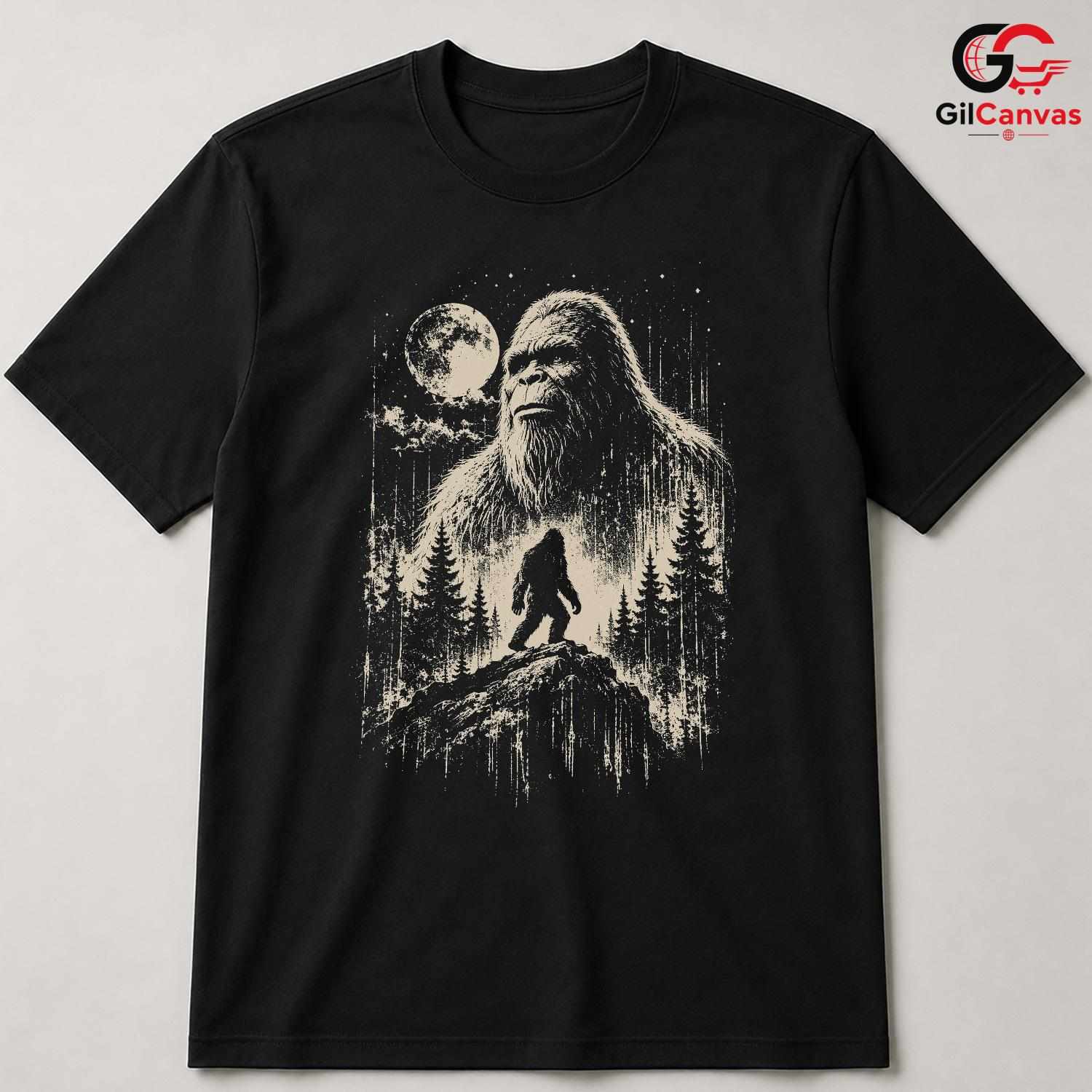 Mythical Bigfoot Halloween T-Shirt Nature Adventure Lover Unisex Graphic Tee