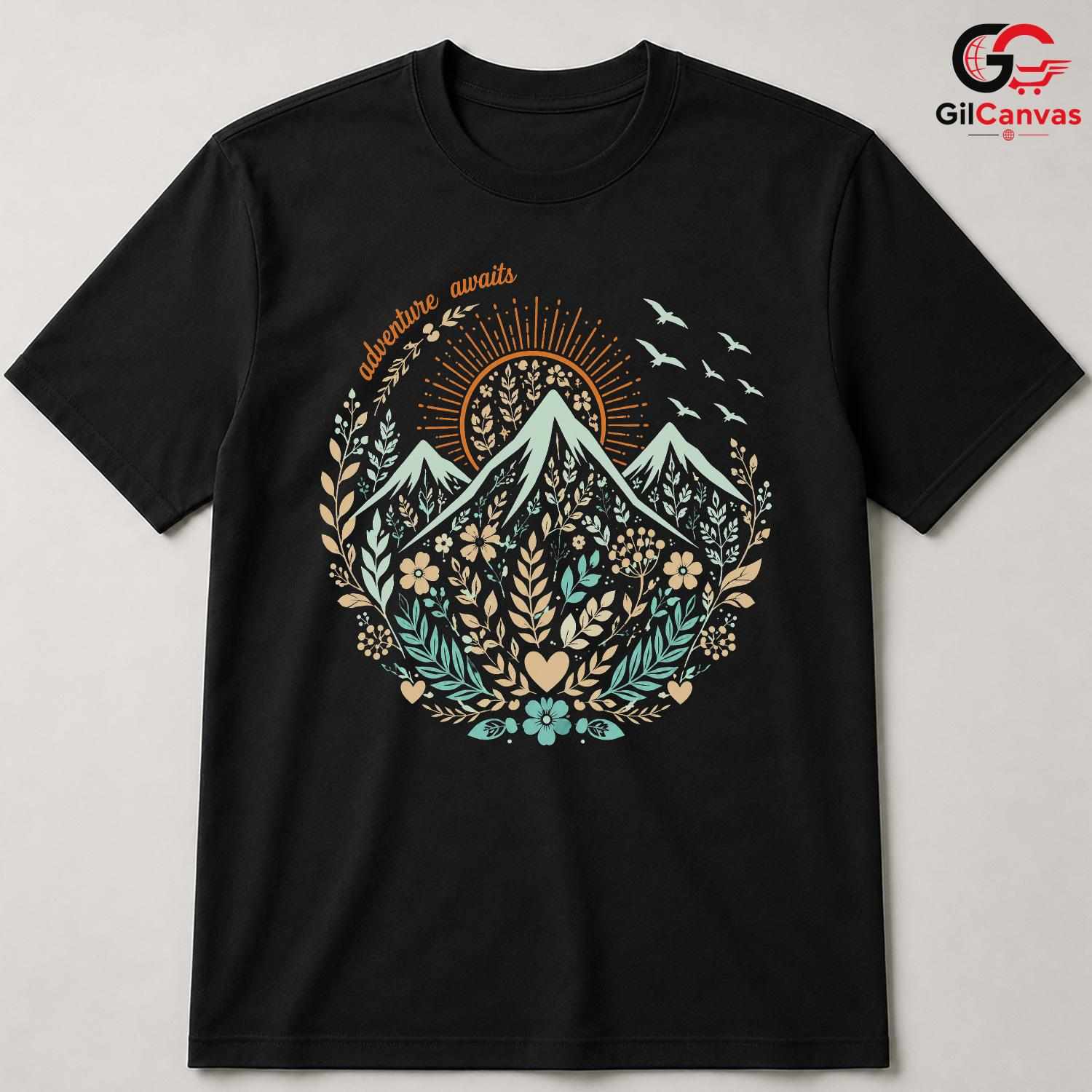 Nature Landscape Adventure T-Shirt Summer Travel Explorer Unisex Graphic Apparel