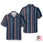 Navy Tropical Hawaiian Shirt For Summer Events Unisex Beach Casual Outfits