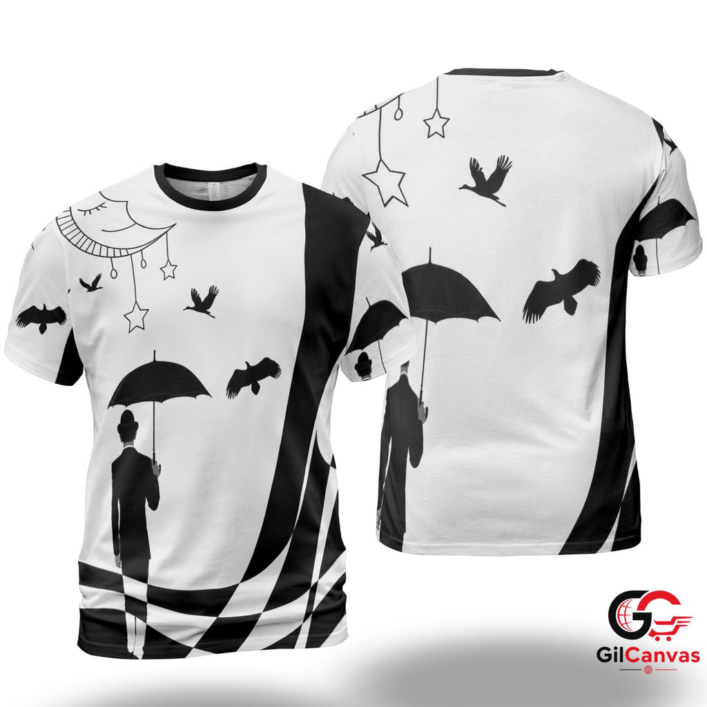 Night Sky Moon 3D T-Shirt, Stylish Unisex Halloween Tee Gift For Art Lovers