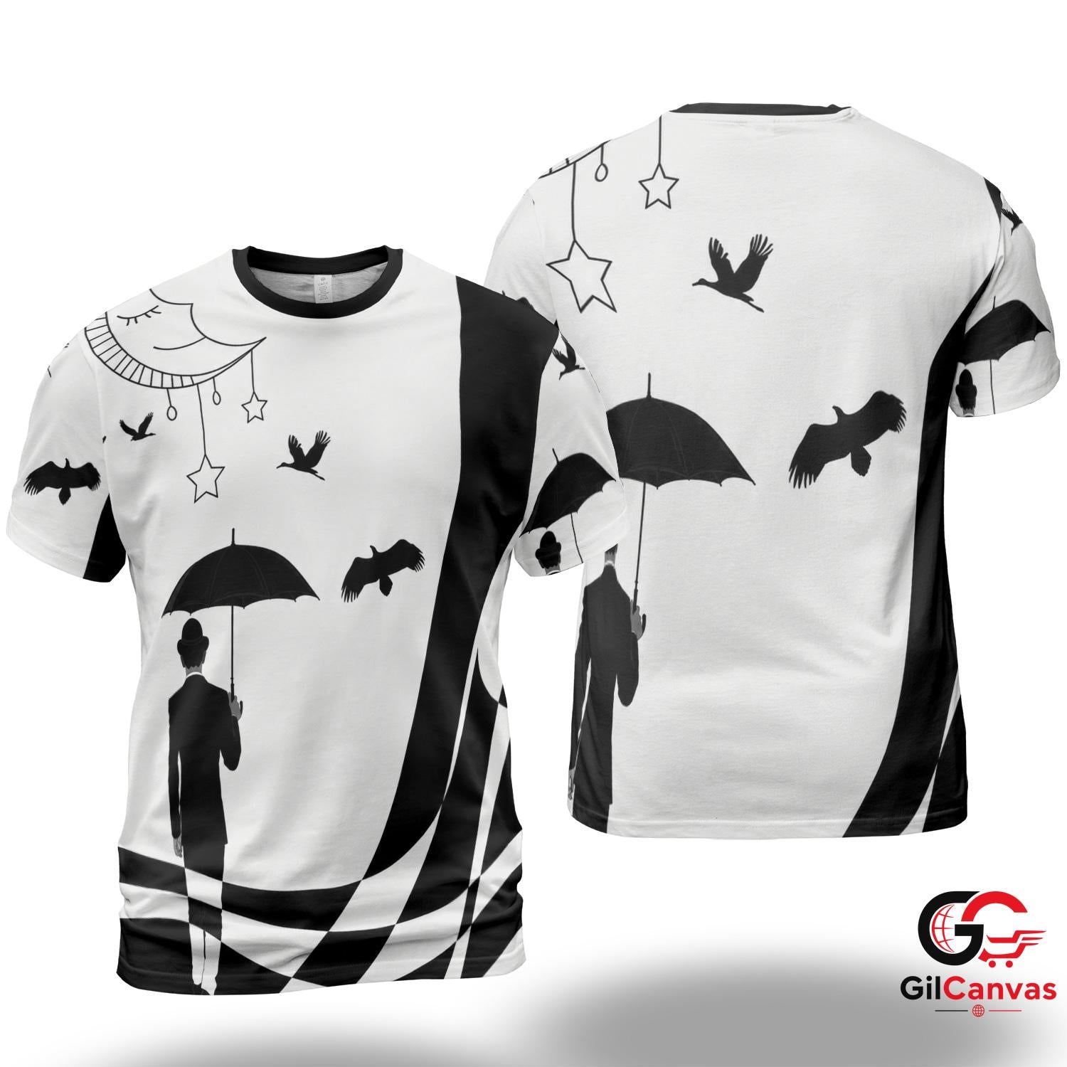 Night Sky Moon 3D T-Shirt, Stylish Unisex Halloween Tee Gift For Art Lovers