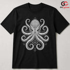 Ornate Tribal Octopus T-Shirt Marine Life Nautical Unisex Cephalopod Gift Tee