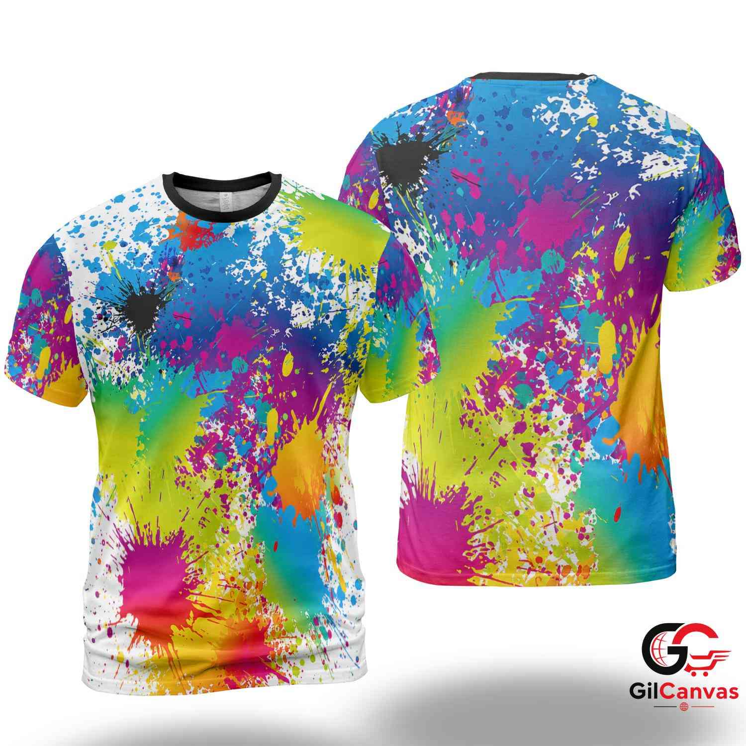 Paint Splash Art 3D T-Shirt, Vibrant Unisex Festival Graphic Tee For Summer