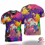 Paint Splatter Fun 3D T-Shirt, Colorful Unisex Art Graphic Tee Gift For Teens