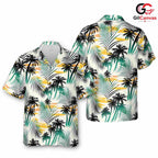 Palm Tree Tropical Shirt Men, Fun Casual Style Summer Beach Party Events