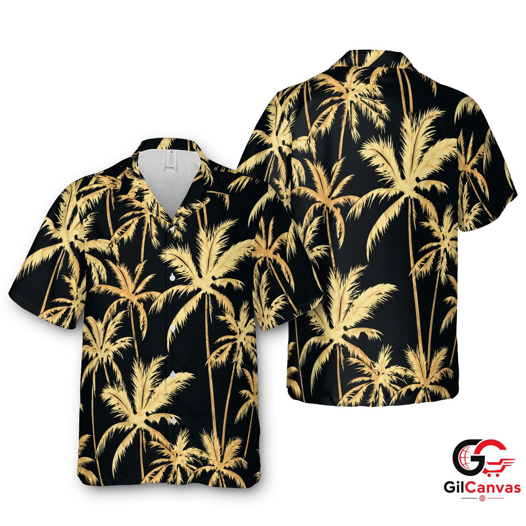 Palm Tree Unisex Hawaiian Shirt For Summer Vacation Casual Beach Wear Vibe