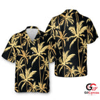 Palm Tree Unisex Hawaiian Shirt For Summer Vacation Casual Beach Wear Vibe