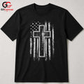 Patriotic Cross T-Shirt Unisex Faith Believer Custom Religious Casual Apparel