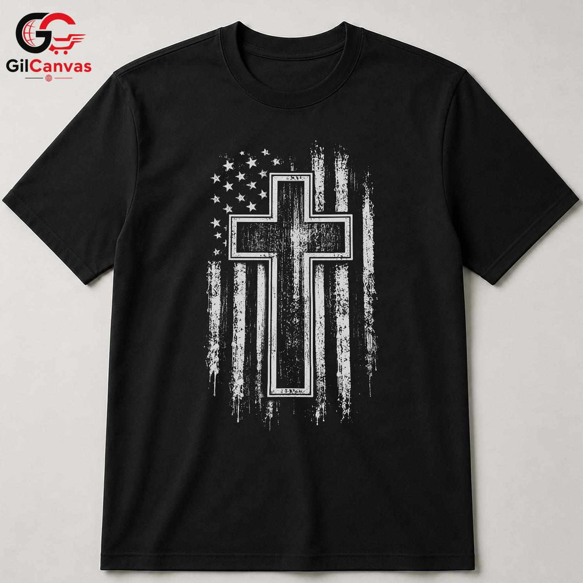 Patriotic Cross T-Shirt Unisex Faith Believer Custom Religious Casual Apparel
