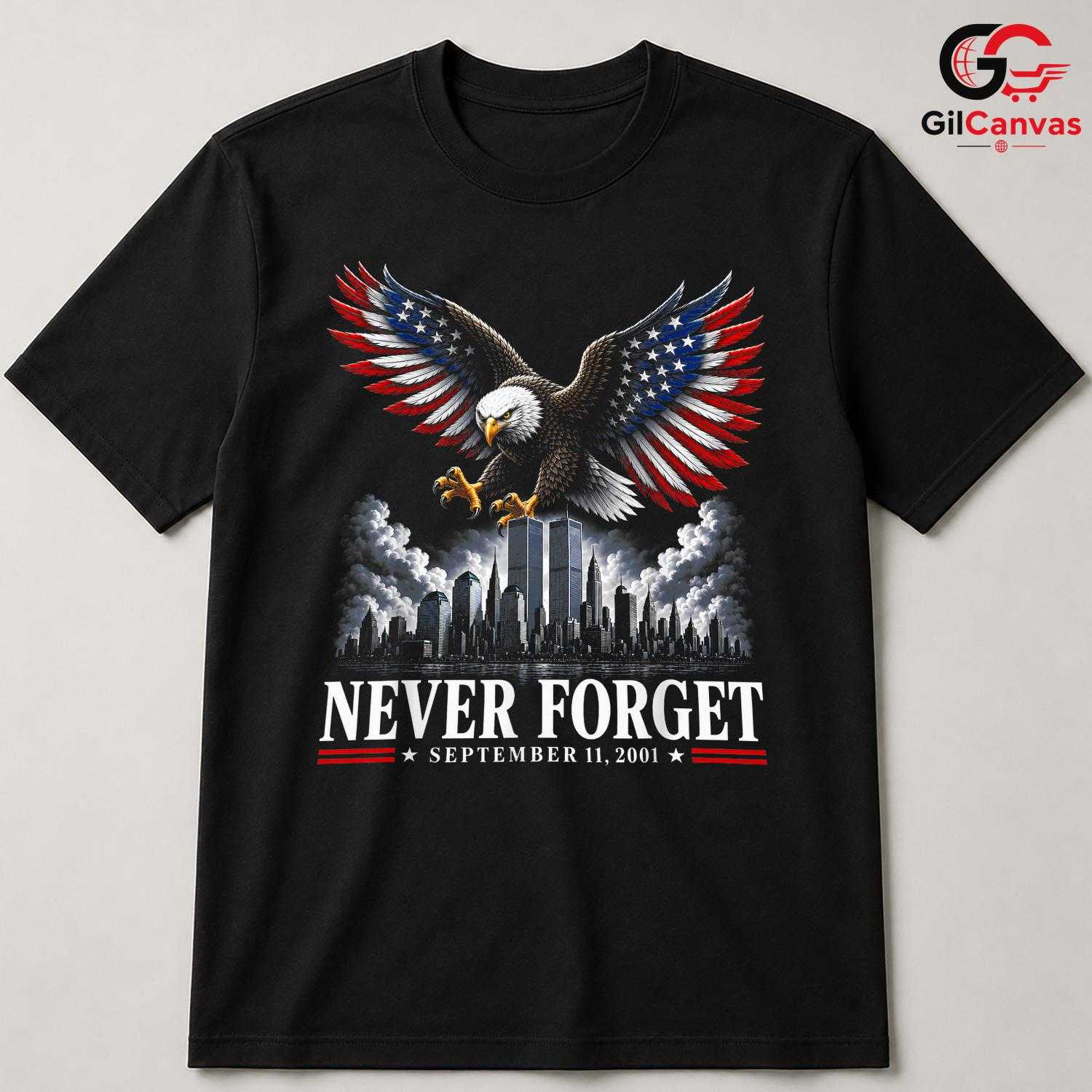 Patriotic Eagle Memorial Shirt Unisex Never Forget September Event Gift Adults