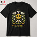 Peace Love Floral Dove T-Shirt Unisex Event Graphic Apparel Inspiring Nature Shirt