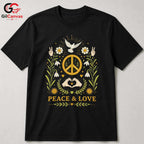 Peace Love Floral Dove T-Shirt Unisex Event Graphic Apparel Inspiring Nature Shirt