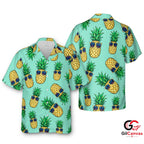 Pineapple Print Hawaiian Shirt For Summer Fun Unisex Vacation Beach Style