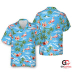 Pink Flamingo Hawaiian Shirt Unisex Tropical Getaway Summer Beachwear Vibes
