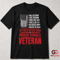 Proud Female Veteran T-Shirt Distressed US Flag Unisex Military Service Apparel
