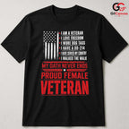 Proud Female Veteran T-Shirt Distressed US Flag Unisex Military Service Apparel
