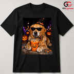 Pumpkin Drink Dog Halloween T-Shirt Unisex Fun Pet Lover Gift Kids And Adults