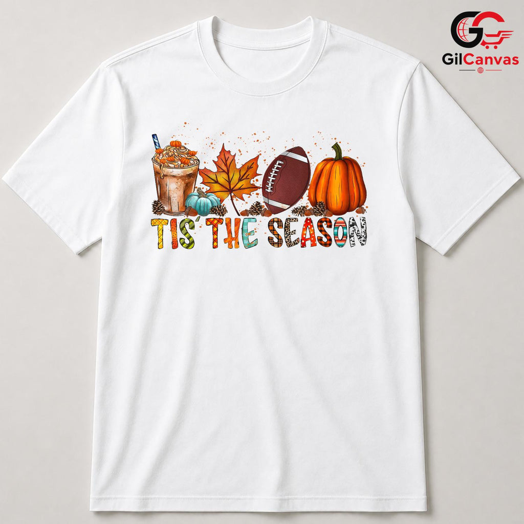 Pumpkin Football Fall Game Tee Unisex Thanksgiving Holiday Gift For Kids All