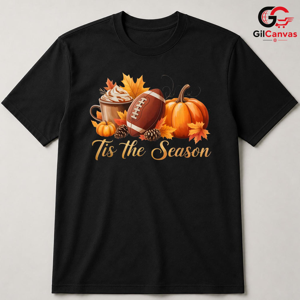 Pumpkin Football Fall T-Shirt Unisex Thanksgiving Sports Holiday Gift All Ages