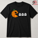 Pumpkin Ghosts Fall Tee Shirt Unisex Spooky Halloween Celebration Gift For Kids