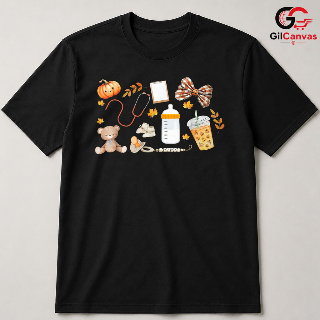 Pumpkin Spice Baby Nurse T-Shirt Unisex Cute Fall Maternity Expecting Gift