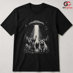 Raccoon Alien Abduction Shirt Spooky Space Forest Unisex Halloween Graphic Tee