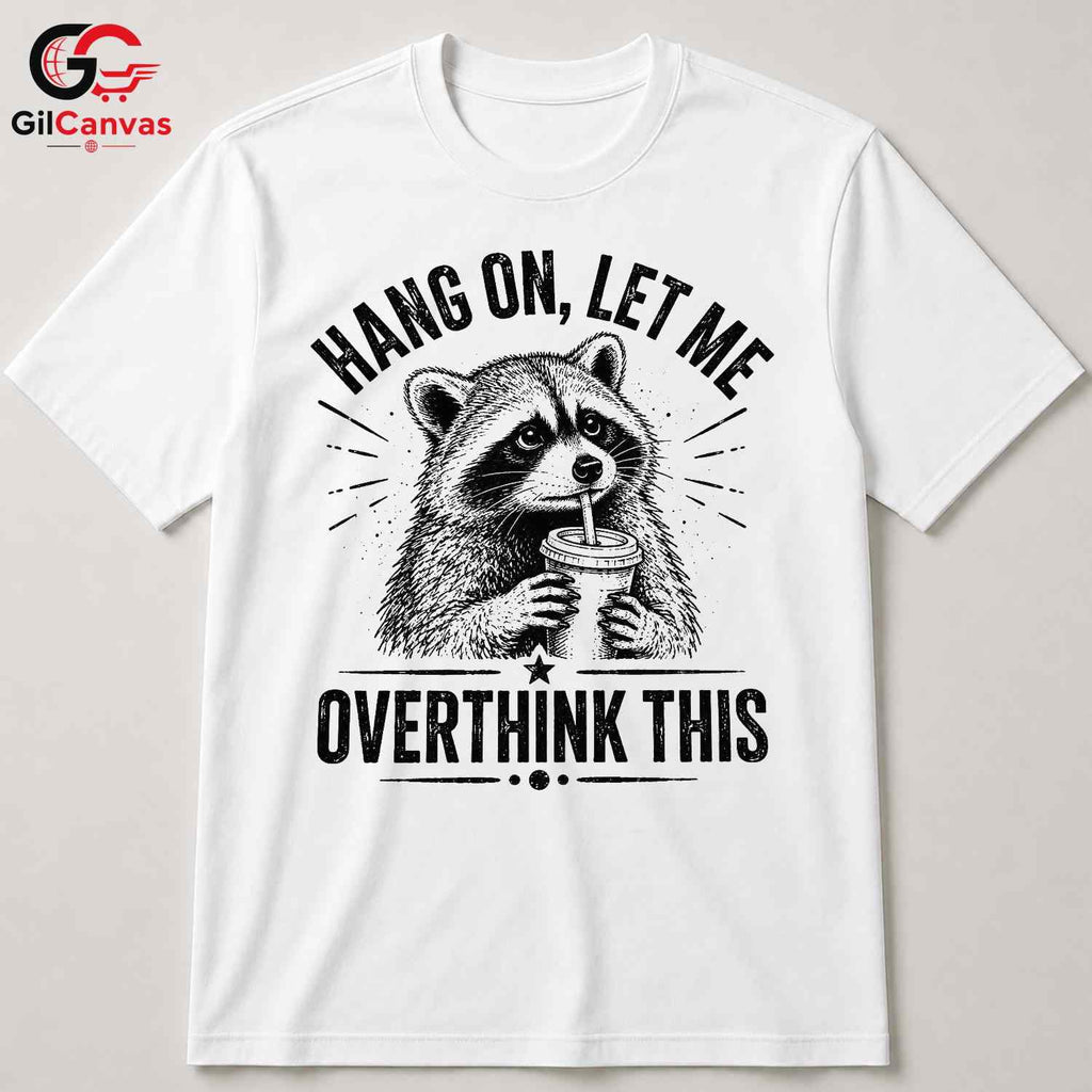 Raccoon Coffee Lover T-Shirt Humorous Custom Art Design Unisex Novelty Gift