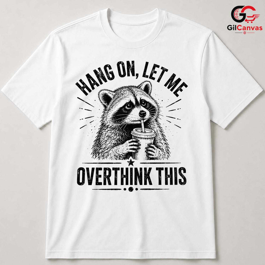 Raccoon Coffee Lover T-Shirt Humorous Custom Art Design Unisex Novelty Gift