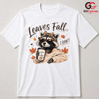 Raccoon Fall Leaves T-Shirt Unisex Cute Autumn Animal Lover Perfect Gift Idea