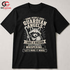 Raccoon Guardian Angel Shirt Whispering Fun Novelty Graphic Unisex Apparel