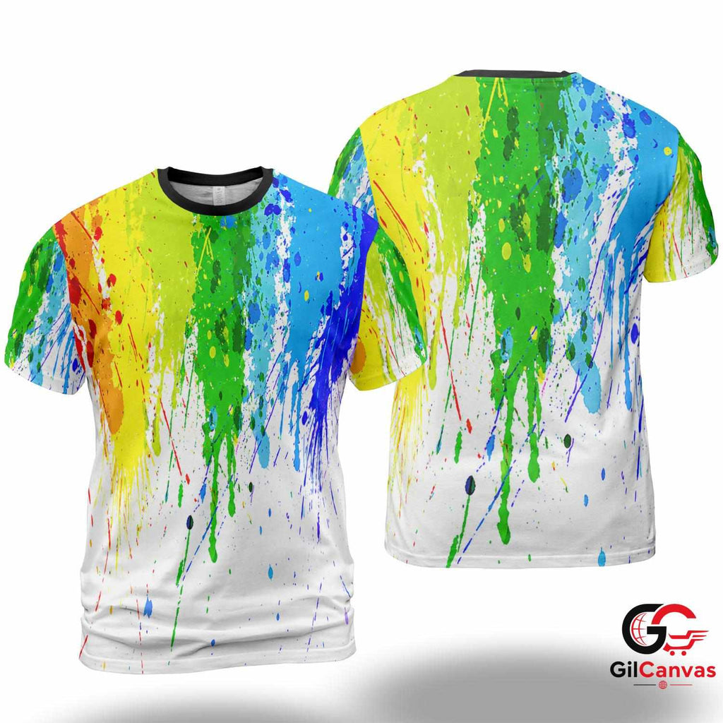 Rainbow Pride Art 3D T-Shirt, Colorful Unisex Fashion Graphic Tee For Events