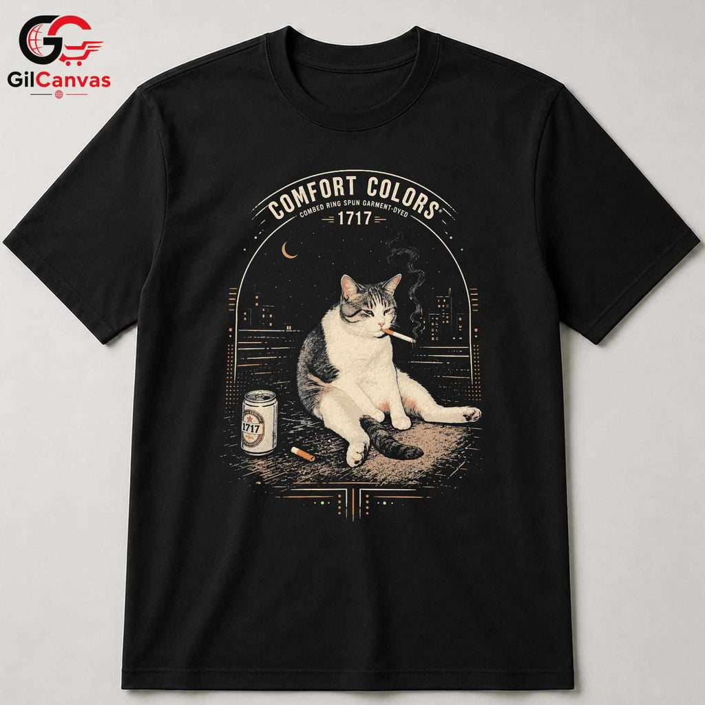 Retro Vintage Cool Cat T-Shirt Unisex Casual Wear Feline Lover Graphic Apparel Tee