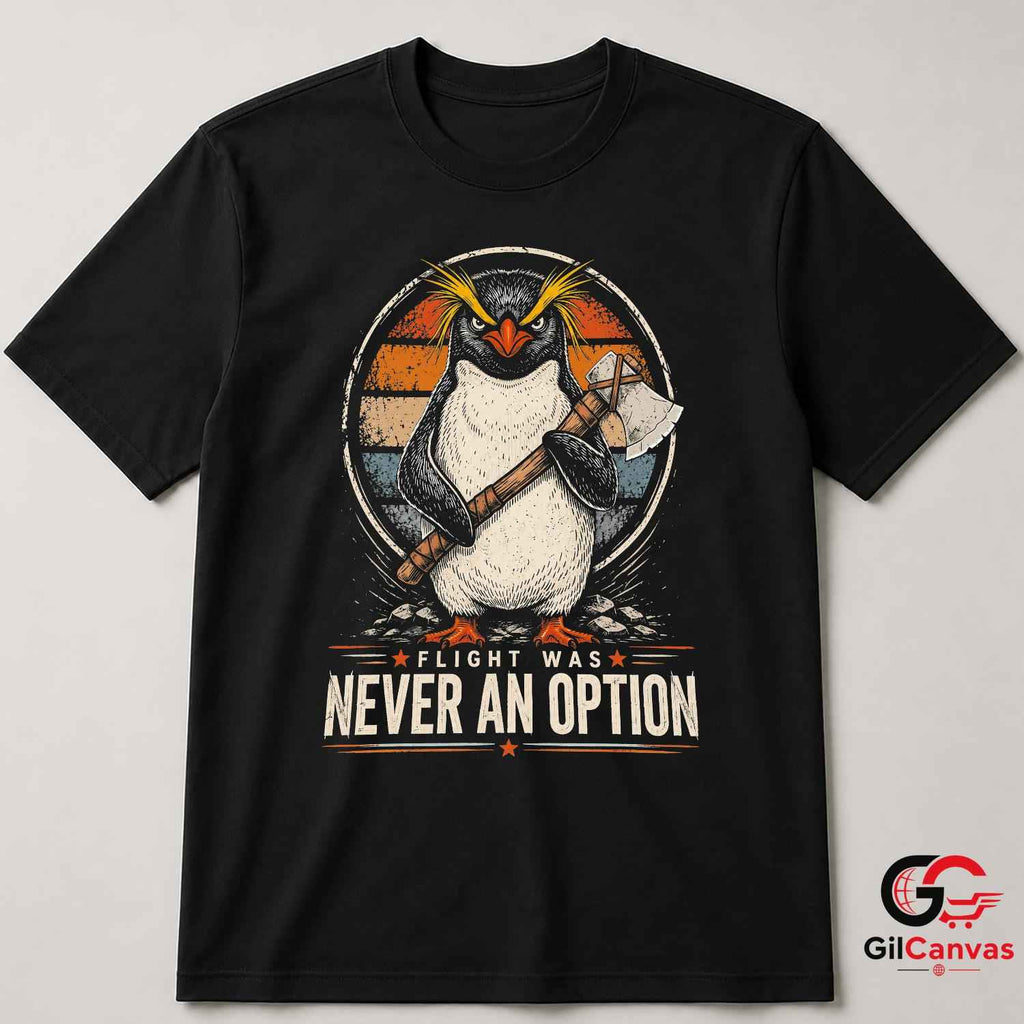 Rockhopper Penguin Axe T-Shirt Funny Vintage Quote Unisex Graphic Apparel Tee