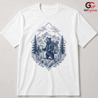 Rustic Bear Hiking Adventure T-Shirt Mountain Forest Art Unisex Graphic Apparel