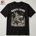 Safety Third Bear T-Shirt Cowboy Outdoor Enthusiast Adventure Graphic Unisex