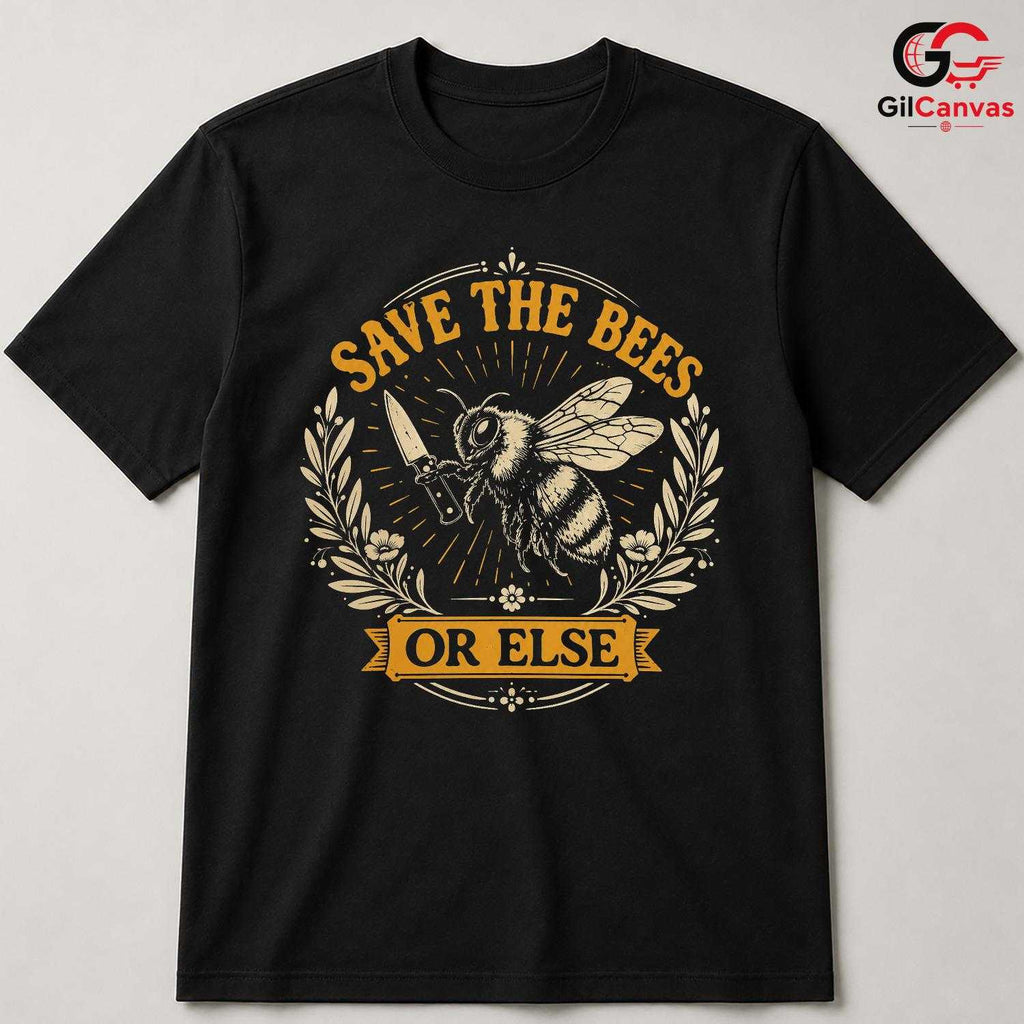 Save The Bees Nature T-Shirt Earth Day Eco Friendly Unisex Funny Tee Gift