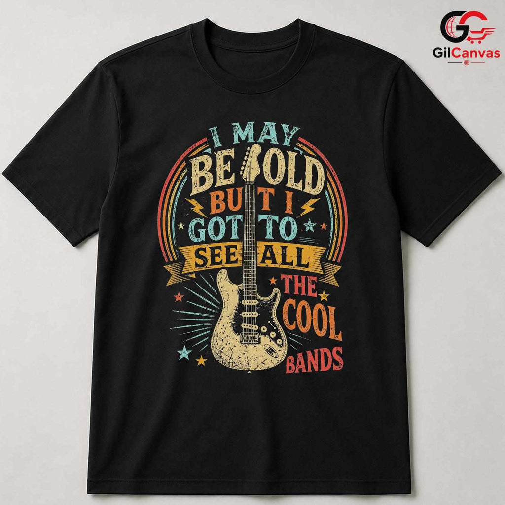 Saw Cool Bands Guitar T-Shirt Funny Retro Rocker Unisex Birthday Gift Apparel