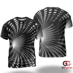Sci-Fi Tunnel Art 3D T-Shirt, Cool Unisex Futuristic Graphic Tee For Rave Parties